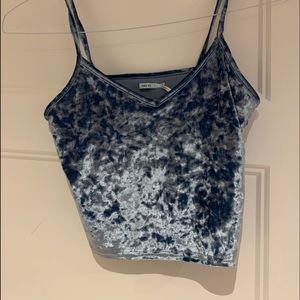 Blue velvet tank